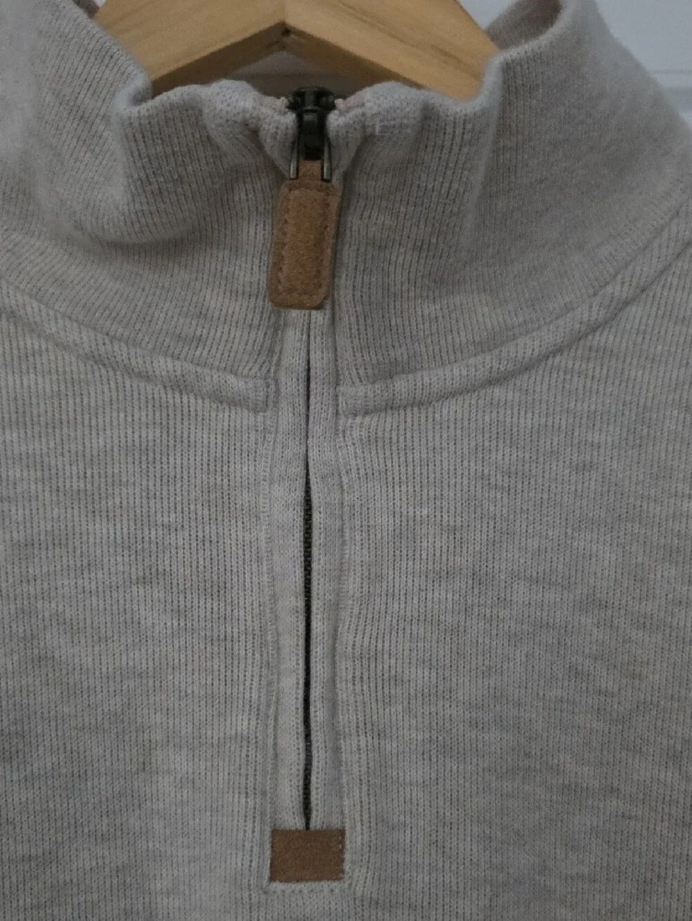 Polo by Ralph Lauren Oatmeal Half-Zip Sweater with Green Pony